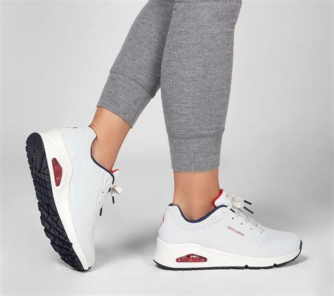 uno stand on air sneaker in white|skechers uno women's white.